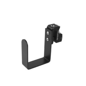 Steel Single medium flat black hook + Quick clamp with threaded hole and adapter 3/8" to 1/4"