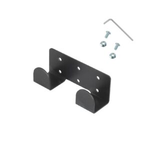 Steel double small flat black hook with screws