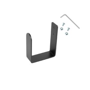Steel Single medium flat black hook with screws