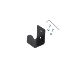 Steel Single small flat black hook with screws